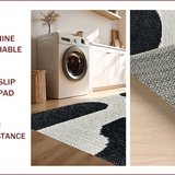 Ultra Soft Area Rug, Non Slip, Stain Resistant, Washable Area Rugs for Living Room, Bedroom, Seasonal Moth Pattern Bathroom Washable Mat(Black)