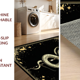 Ultra Soft Area Rug, Non Slip, Stain Resistant, Washable Area Rugs for Living Room, Bedroom, Striking Modern Snake Graphics(White)