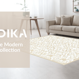 Ultra Soft Area Rug, Non Slip, Stain Resistant, Washable Area Rugs for Living Room, Bedroom, Chic Diamond Patterned Aesthetic(Gold)