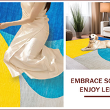 Ultra Soft Area Rug, Non Slip, Stain Resistant, Washable Area Rugs for Living Room, Bedroom, Abstract Modern Washable Foldable(Blue)