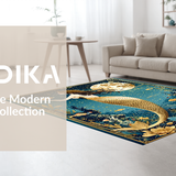 Ultra Soft Area Rug, Non Slip, Stain Resistant, Washable Area Rugs for Living Room, Bedroom, Bright Vintage Fantasy Artwork(Gold)