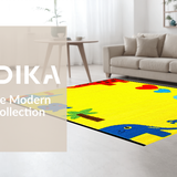 Ultra Soft Area Rug, Non Slip, Stain Resistant, Washable Area Rugs for Living Room, Bedroom, Playful Cartoon Animal Mosaic(Yellow)