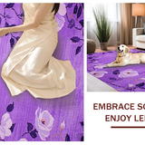 Ultra Soft Area Rug, Non Slip, Stain Resistant, Washable Area Rugs for Living Room, Bedroom, Trendy Purple Blossom Theme(Purple)