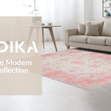 Ultra Soft Area Rug, Non Slip, Stain Resistant, Washable Area Rugs for Living Room, Bedroom, Elegant Vintage Floral Design(Pink)