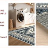 Ultra Soft Area Rug, Non Slip, Stain Resistant, Washable Area Rugs for Living Room, Bedroom, Vintage Grey Living Room Stain-Resistant Area Rug(Blue)