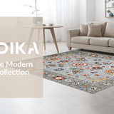 Ultra Soft Area Rug, Non Slip, Stain Resistant, Washable Area Rugs for Living Room, Bedroom, Stylish Grey Geometric Arrangement(Gray)