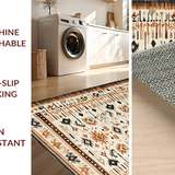 Ultra Soft Area Rug, Non Slip, Stain Resistant, Washable Area Rugs for Living Room, Bedroom, Artisan Vintage Rustic Palette(Beige)
