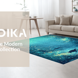 Ultra Soft Area Rug, Non Slip, Stain Resistant, Washable Area Rugs for Living Room, Bedroom, Deep Blue Sea Smooth Surface Rug With Majestic Turtle And Ocean Current(Blue)