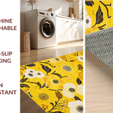Ultra Soft Area Rug, Non Slip, Stain Resistant, Washable Area Rugs for Living Room, Bedroom, Contemporary Soft-Cornered Design(Yellow)