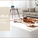 Ultra Soft Area Rug, Non Slip, Stain Resistant, Washable Area Rugs for Living Room, Bedroom, Faux Cowhide Western(Brown)