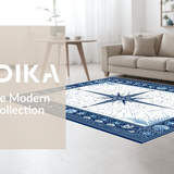 Ultra Soft Area Rug, Non Slip, Stain Resistant, Washable Area Rugs for Living Room, Bedroom, Lively Ocean Wave Decorative Style(Blue)