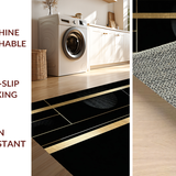 Ultra Soft Area Rug, Non Slip, Stain Resistant, Washable Area Rugs for Living Room, Bedroom, Sleek Contemporary Linear Design(Gold)