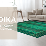 Ultra Soft Area Rug, Non Slip, Stain Resistant, Washable Area Rugs for Living Room, Bedroom, Abstract Gold Linear Artistry(Green)