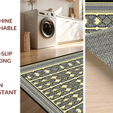 Ultra Soft Area Rug, Non Slip, Stain Resistant, Washable Area Rugs for Living Room, Bedroom, Vibrant Graphic Shapes with Rich Accents(Gold)