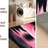 Ultra Soft Area Rug, Non Slip, Stain Resistant, Washable Area Rugs for Living Room, Bedroom, Luxurious Cosmic Medallion Layout(Pink)