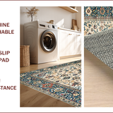 Ultra Soft Area Rug, Non Slip, Stain Resistant, Washable Area Rugs for Living Room, Bedroom, Rustic Earthy Floral Aesthetic(Beige)