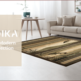 Ultra Soft Area Rug, Non Slip, Stain Resistant, Washable Area Rugs for Living Room, Bedroom, Earthy Tones with Fishing Motif(Brown)