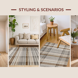Ultra Soft Area Rug, Non Slip, Stain Resistant, Washable Area Rugs for Living Room, Bedroom, Stylish Monochrome Abstract Design(Beige)