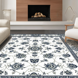 Ultra Soft Area Rug, Non Slip, Stain Resistant, Washable Area Rugs for Living Room, Bedroom, Timeless Neutral Textured Design(White)