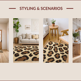 Ultra Soft Area Rug, Non Slip, Stain Resistant, Washable Area Rugs for Living Room, Bedroom, Modern Animal Pattern Bedroom Non-Shedding Carpet(Beige)