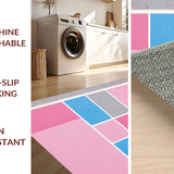 Ultra Soft Area Rug, Non Slip, Stain Resistant, Washable Area Rugs for Living Room, Bedroom, Whimsical Gray and Pink Design(Pink)