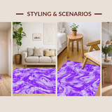 Ultra Soft Area Rug, Non Slip, Stain Resistant, Washable Area Rugs for Living Room, Bedroom, Stylish Contemporary Blended Tones(Purple)