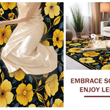 Ultra Soft Area Rug, Non Slip, Stain Resistant, Washable Area Rugs for Living Room, Bedroom, Lively Textured Floral Elegance(Yellow)