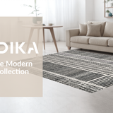 Ultra Soft Area Rug, Non Slip, Stain Resistant, Washable Area Rugs for Living Room, Bedroom, Striped Pattern Area Rug(Black)