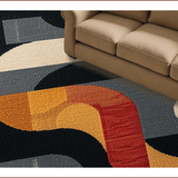 Ultra Soft Area Rug, Non Slip, Stain Resistant, Washable Area Rugs for Living Room, Bedroom, Abstract Black Geometric Living Room Area Rug(Black)