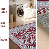 Ultra Soft Area Rug, Non Slip, Stain Resistant, Washable Area Rugs for Living Room, Bedroom, Artful Abstract Color Contrast(Red)