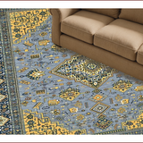 Ultra Soft Area Rug, Non Slip, Stain Resistant, Washable Area Rugs for Living Room, Bedroom, Sleek Monochrome Floral Arrangement(Blue)