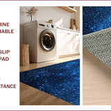Ultra Soft Area Rug, Non Slip, Stain Resistant, Washable Area Rugs for Living Room, Bedroom, Starry Sky Glitter Kids Bedroom Rug(Blue)
