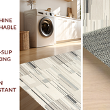 Ultra Soft Area Rug, Non Slip, Stain Resistant, Washable Area Rugs for Living Room, Bedroom, Trendy Cream Rustic Geometric Flair(Beige)