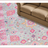 Ultra Soft Area Rug, Non Slip, Stain Resistant, Washable Area Rugs for Living Room, Bedroom, Vibrant Boho Starburst Design(Gray)