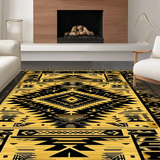 Ultra Soft Area Rug, Non Slip, Stain Resistant, Washable Area Rugs for Living Room, Bedroom, Bold Black and Gold Textures(Gold)