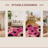 Ultra Soft Area Rug, Non Slip, Stain Resistant, Washable Area Rugs for Living Room, Bedroom, Youthful Playful Pink Patterns(Pink)