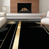Ultra Soft Area Rug, Non Slip, Stain Resistant, Washable Area Rugs for Living Room, Bedroom, Sleek Contemporary Linear Design(Gold)