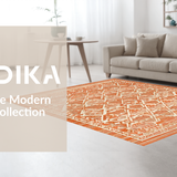 Ultra Soft Area Rug, Non Slip, Stain Resistant, Washable Area Rugs for Living Room, Bedroom, Stylish Pastel Floral Accents(Orange)