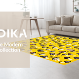 Ultra Soft Area Rug, Non Slip, Stain Resistant, Washable Area Rugs for Living Room, Bedroom, Cozy Rustic Fun Pattern(Yellow)