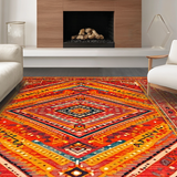 Ultra Soft Area Rug, Non Slip, Stain Resistant, Washable Area Rugs for Living Room, Bedroom, Artisan Reversible Textile Creation(Red)