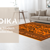 Ultra Soft Area Rug, Non Slip, Stain Resistant, Washable Area Rugs for Living Room, Bedroom, Charming Kids’ Adventure Concept(Orange)