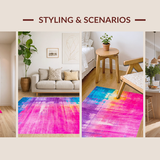 Ultra Soft Area Rug, Non Slip, Stain Resistant, Washable Area Rugs for Living Room, Bedroom, Dynamic Soft Textured Harmony(Pink)