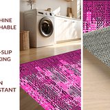 Ultra Soft Area Rug, Non Slip, Stain Resistant, Washable Area Rugs for Living Room, Bedroom, Vibrant Animal Print with Bold Stripes(Pink)