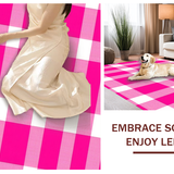 Charming Geometric Smiley Motif(Pink)