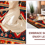 Ultra Soft Area Rug, Non Slip, Stain Resistant, Washable Area Rugs for Living Room, Bedroom, Aztec Western Print(Red)