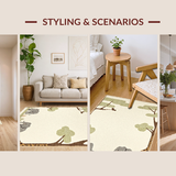 Ultra Soft Area Rug, Non Slip, Stain Resistant, Washable Area Rugs for Living Room, Bedroom, Elegant Nature-Inspired Animal Collection(Beige)