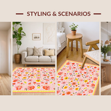 Ultra Soft Area Rug, Non Slip, Stain Resistant, Washable Area Rugs for Living Room, Bedroom, Delightful Soft Pastel Typography(Pink)
