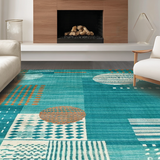 Contemporary Geometric Teal Tones(Blue)