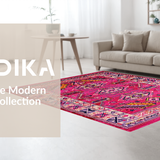 Ultra Soft Area Rug, Non Slip, Stain Resistant, Washable Area Rugs for Living Room, Bedroom, Bold Pastel Floral Theme(Pink)