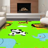Ultra Soft Area Rug, Non Slip, Stain Resistant, Washable Area Rugs for Living Room, Bedroom, Charming Animal Themed Tapestry(Green)